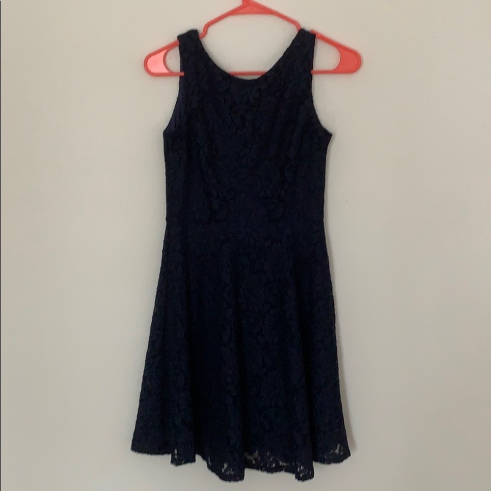 WORN ONCE- Navy blue lace skater dress, size XS